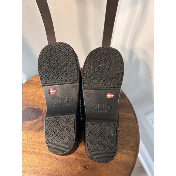 Sanita Womens Size 37 US 6.5 To 7 Professional Clogs Splattered Slip Resistant - Picture 7 of 7